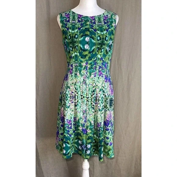 Cynthia Rowley | Dresses | Cynthia Rowley Anthropologie Green Blue Floral  Graphic Print Scuba Dress Size 4 | Poshmark